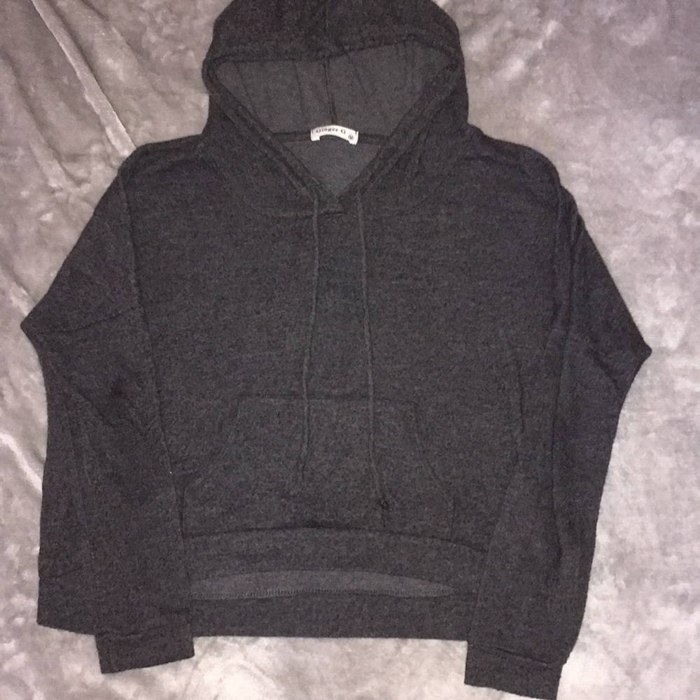 Charcoal Crop Hoodie